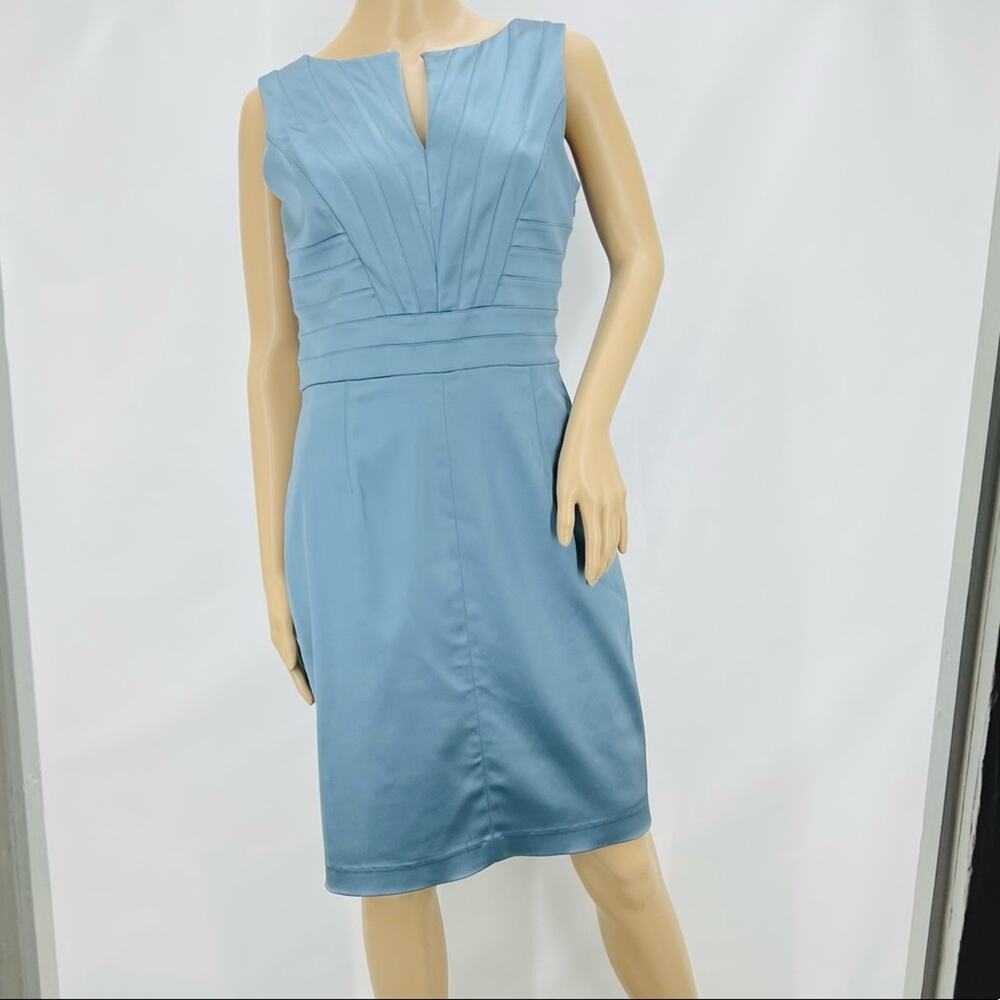 Kay Unger Blue Pleated Dress
